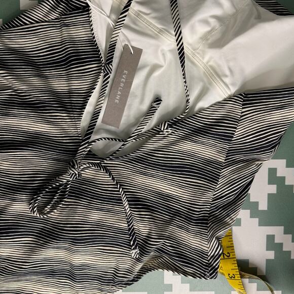Everlane One Piece bathing suit, Black White Stripe Size Large NWT - Picture 9 of 12